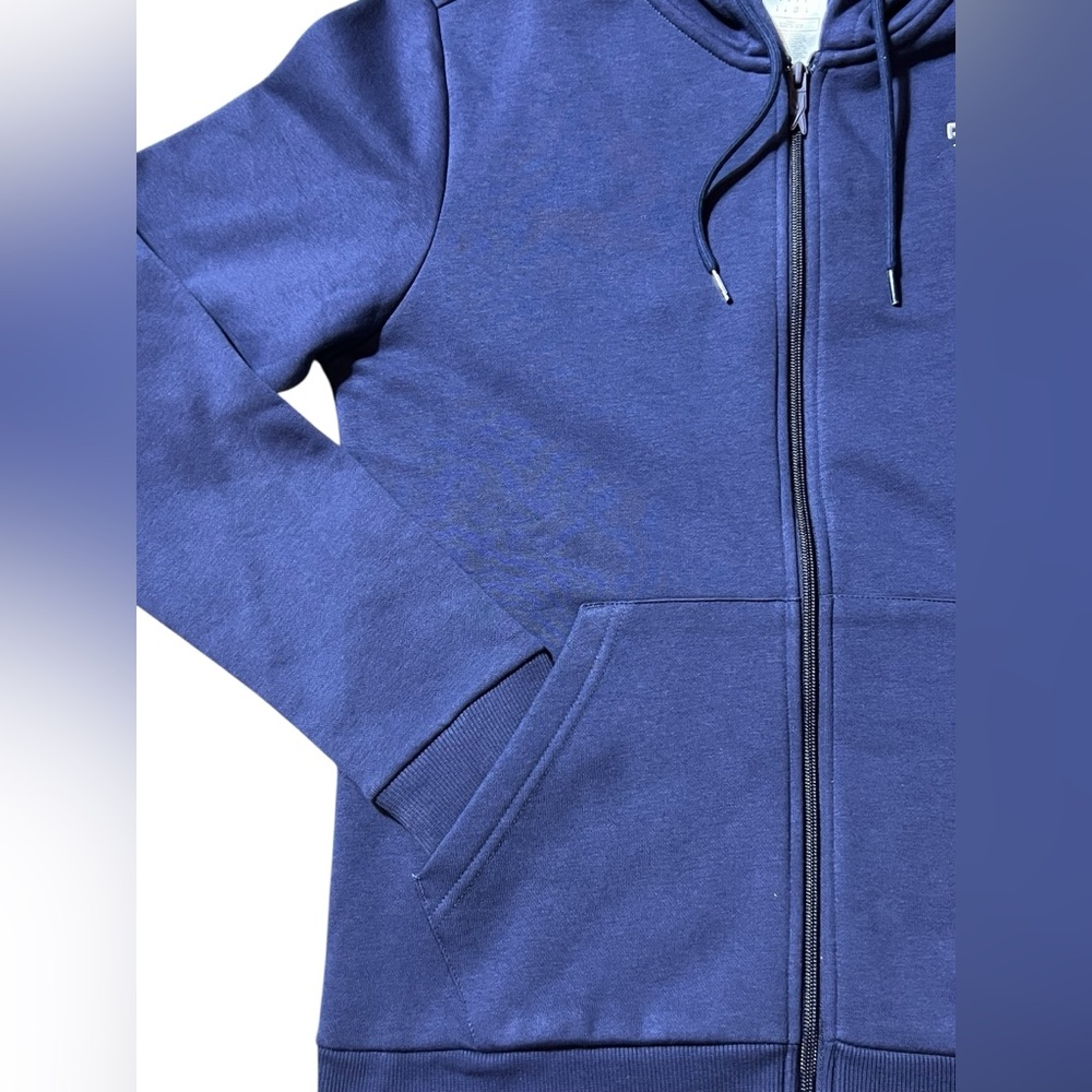 Reebok Identity SL‎ Fleece Full Zip Hoodie Men’s size Small Navy Blue Logo - Picture 5 of 10